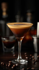 'Espresso Martini', a harmonious mix of vodka, coffee liqueur, fresh espresso, and simple syrup