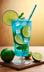 cocktail with lime and mint