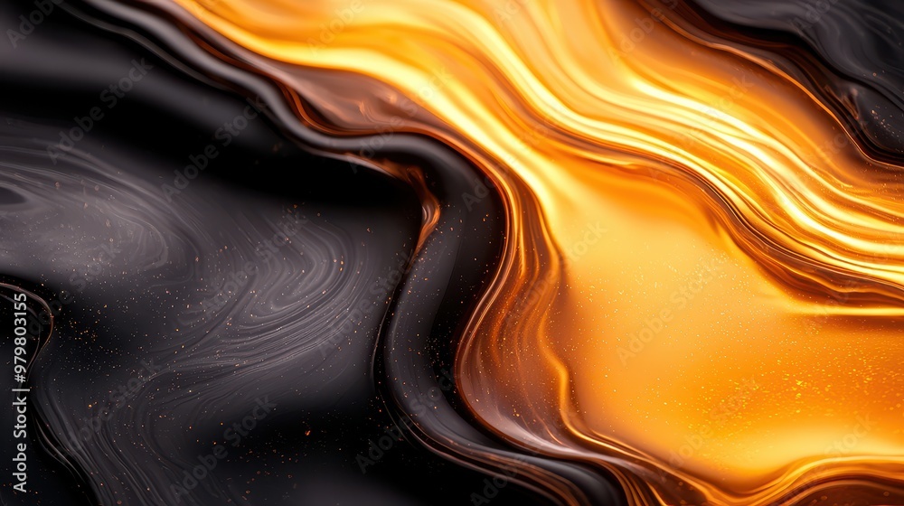 Aufkleber a vibrant abstract swirl of orange and black colors, creating a dynamic and visually striking backgr