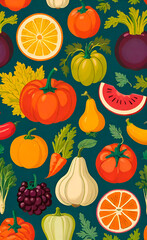 seamless pattern with fruits