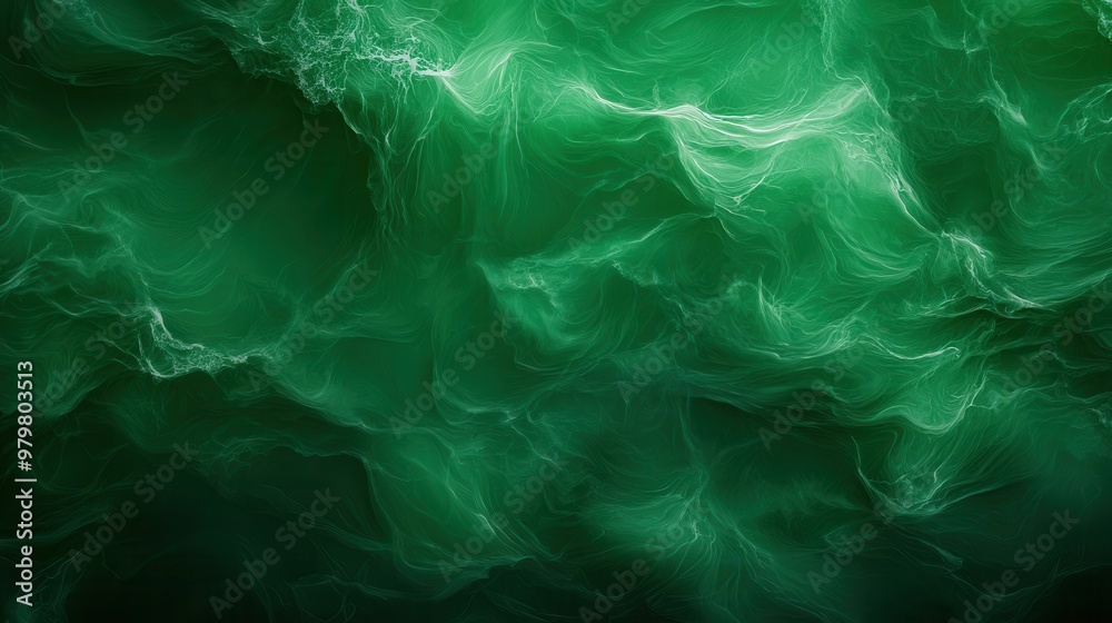 Aufkleber abstract green waves create a mesmerizing liquid effect, perfect for backgrounds or digital art proj
