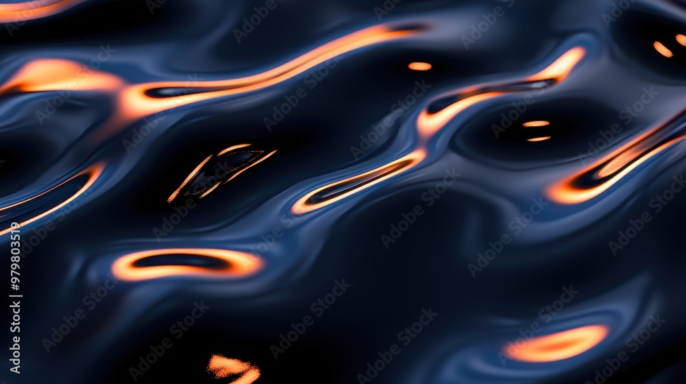 Aufkleber Abstract image of shimmering water with orange reflections creating a captivating visual. Perfect for backgrounds and creative projects.