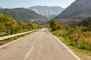 Mountain landscape in Albania. The beautiful summer nature in Europe. Adventure travel in Albania.