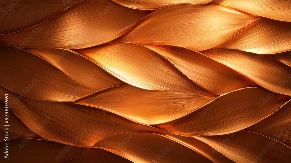 Aufkleber Captivating texture of braided strands, illuminated by warm light, creating an elegant and artistic visual effect.