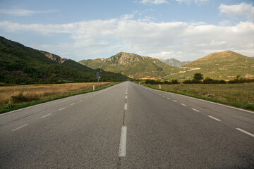 Mountain landscape in Albania. The beautiful summer nature in Europe. Adventure travel in Albania.