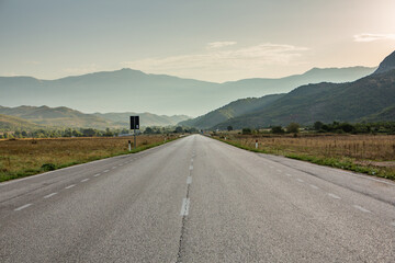 Mountain landscape in Albania. The beautiful summer nature in Europe. Adventure travel in Albania.