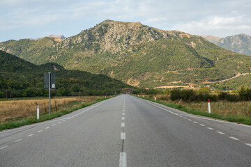 Mountain landscape in Albania. The beautiful summer nature in Europe. Adventure travel in Albania.