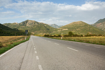 Mountain landscape in Albania. The beautiful summer nature in Europe. Adventure travel in Albania.