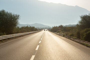 Mountain landscape in Albania. The beautiful summer nature in Europe. Adventure travel in Albania.