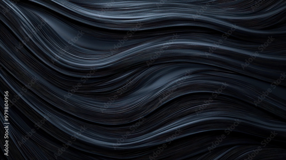 Aufkleber smooth waves of dark texture create a captivating background, perfect for art, design, and modern ab