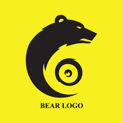 bear logo simple vector illustration black