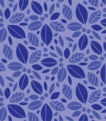 Flowers seamless pattern. vector illustration. Abstract flowers, floral vector with leaves