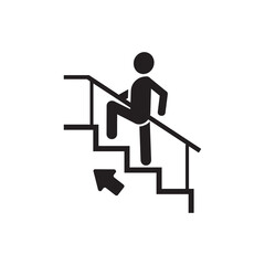 up stairs icon information sign	