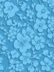 Flowers seamless pattern. vector illustration. Abstract flowers, floral vector with leaves