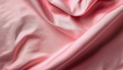 Fototapeta premium Close-Up of Soft, Flowing Pale Pink Fabric with Delicate Texture and Subtle Light Reflections, Highlighting the Elegant Wrinkles and Gentle Folds in a Draped, Luxurious Textile Surface