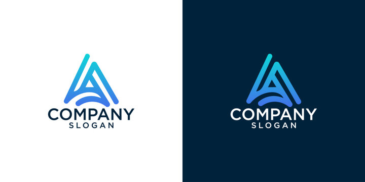 initials al monogram logo design vector	