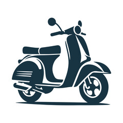 Obraz premium Vintage Scooter Silhouette Clipart Vector Illustration