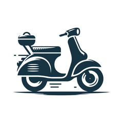 Vintage Scooter Silhouette Clipart Vector Illustration
