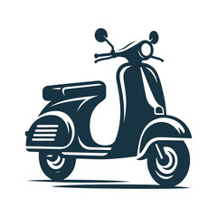 Obraz premium Vintage Scooter Silhouette Clipart Vector Illustration