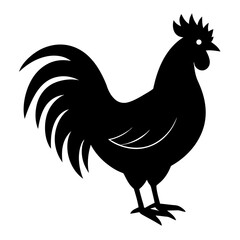 rooster silhouette vector black animal design