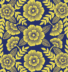 Flowers seamless pattern. vector illustration. Abstract flowers, floral vector with leaves