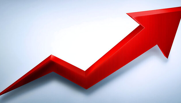  Red downward zigzag arrow – A simple 2D image of a red zigzag arrow pointing down, represen_1(372)