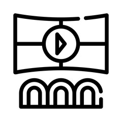 cinema screen line icon