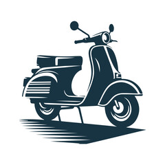 Obraz premium Vintage Scooter Silhouette Clipart Vector Illustration