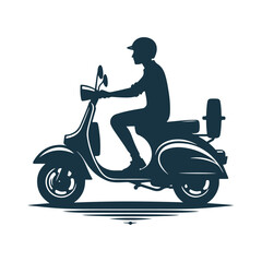 Fototapeta premium Vintage Scooter Silhouette Clipart Vector Illustration