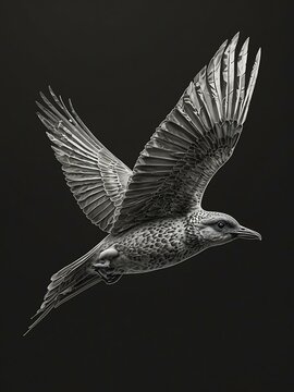 recommend clip art: Outline sketch of a flying bird.