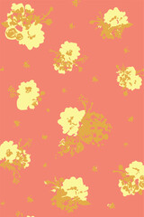 Flowers seamless pattern. vector illustration. Abstract flowers, floral vector with leaves