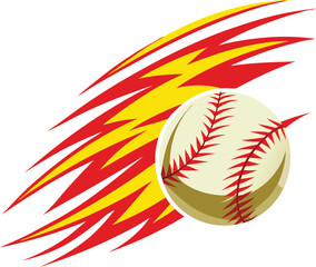 Baseball stylized t shirt design representing motion. AI generative.