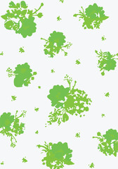 Fototapeta premium Flowers seamless pattern. vector illustration. Abstract flowers, floral vector with leaves