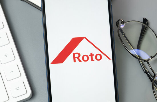 New York, USA - 30 August 2024: Roto Logo on Phone Screen, Company Icon on Display