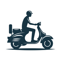 Vintage Scooter Silhouette Clipart Vector Illustration