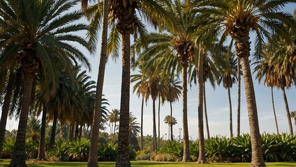 Palm trees in a garden.