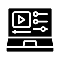 film editing glyph icon