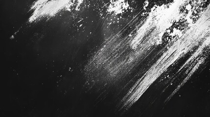 Abstract black and white brush strokes on s. Bold, dynamic art capturing motion and emotion, perfect for modern decor and creative projects.
