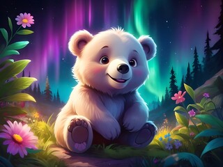 Cute baby bear in the jungle, Cute animals, Cartoon bears, Cute baby animals for kids