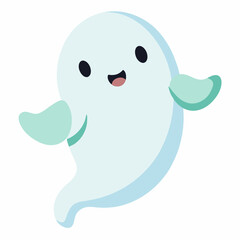 Obraz premium Cute ghost illustration in vector, cartoon, clipart, and line art for digital and printable use.