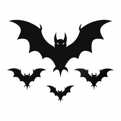 Fototapeta premium Flying Bat Vector Illustration - Cartoon, Clipart, and Line Art Design