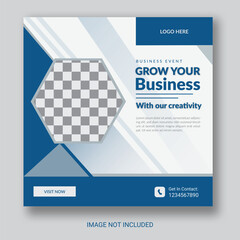 Creative Business Social Media Post Layout With White Background. With Free Mock-Up