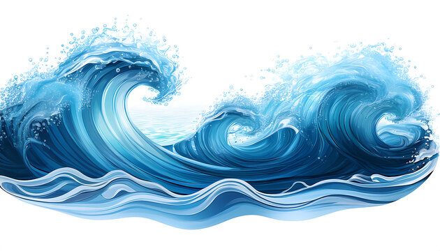  Transparent ocean wave banner &ndash; A cartoon-style wave graphic with a transparent background,_1(447)