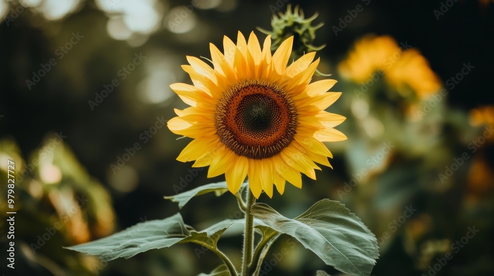 Sticker a vibrant sunflower in full bloom.