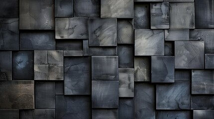 A wall made of gray and black tiles