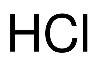 Obraz premium Salzsäure HCl Chemische Strukturformel Vektor