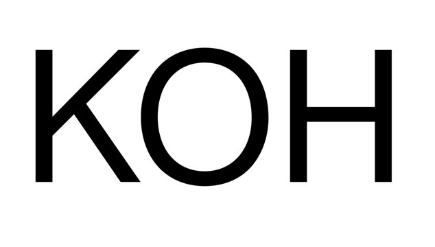 Kaliumhydroxid KOH Chemische Strukturformel Vektor