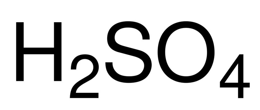 Schwefels&auml;ure H2SO4 Chemische Strukturformel Vektor