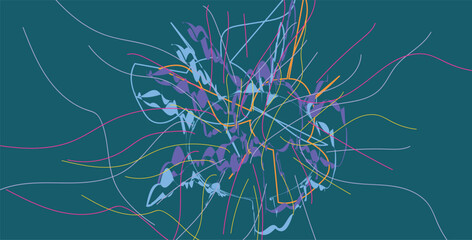 Abstract bacteria symbol blue background