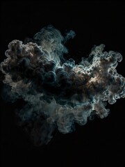 Radial smoke emanating from a black screen.